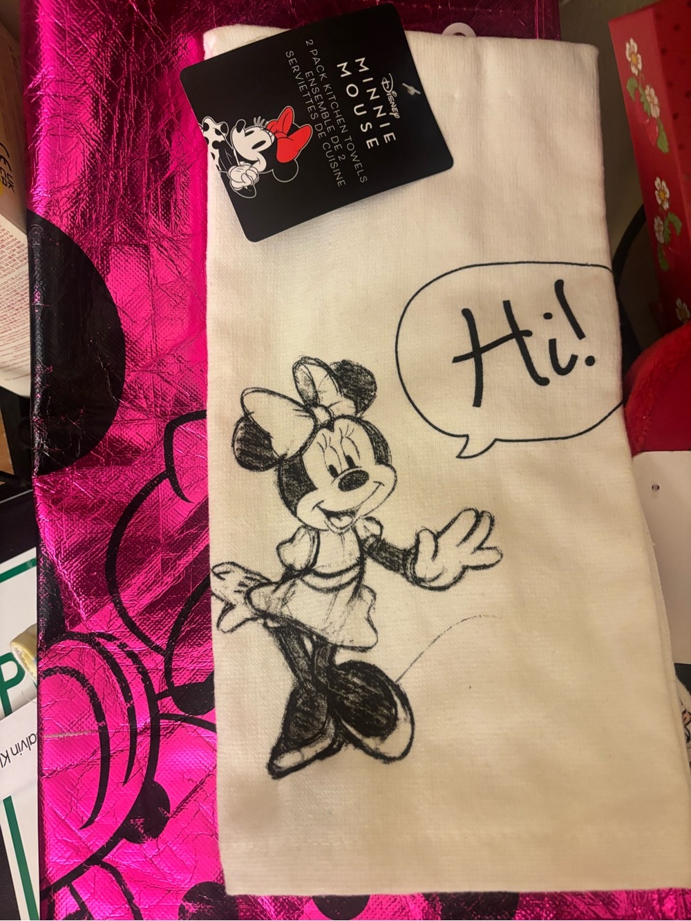 Disney Minnie Mouse Kitchen Towels & Reusable Bag